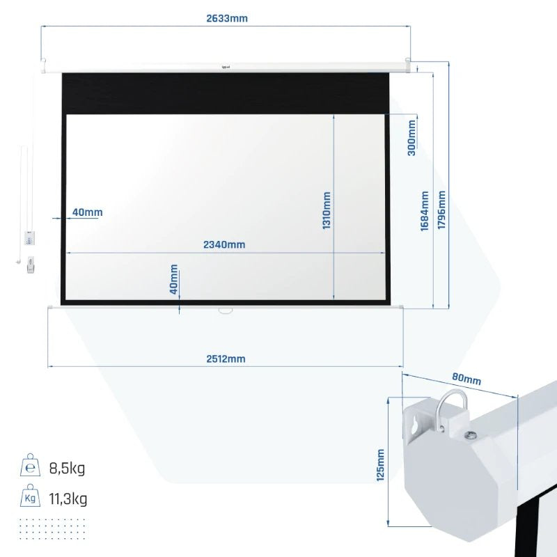 EAN 8435364308875 - iggual PSIPS234 pantalla de proyección 2,69 m (106") 16:9 imagen 2