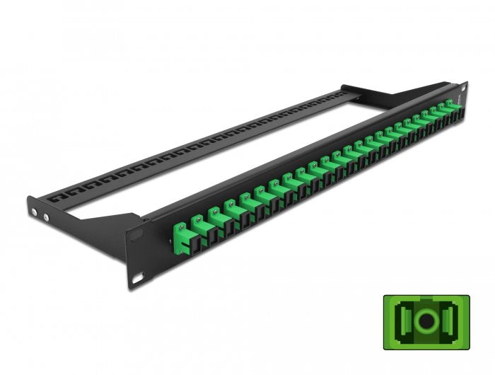 Delock 10" Patch Panel De Fibra Óptica De 24 Puertos Sc Simplex Verde
