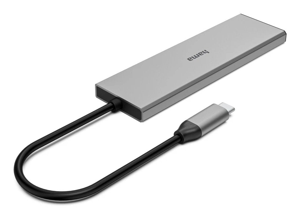 Hama Essential Hub Usb 3.2 - Potencia Maxima 100w - Cable Usb-C Integrado De 15cm - 2x Usb-C - 2x Usb-A - Power