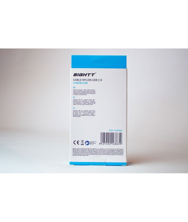 EAN 8425402168639 - Eightt ECM-1P cable USB USB 2.0 1 m USB A Micro-USB B Rosa imagen 3
