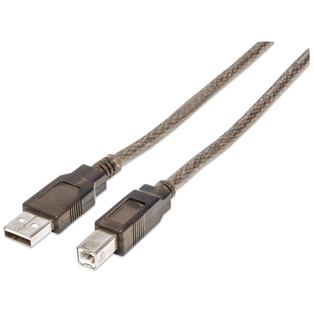 EAN 0766623510424 - Manhattan 510424 cable USB USB 2.0 11 m USB A USB B 0,48 Gbit/s Plata imagen 1