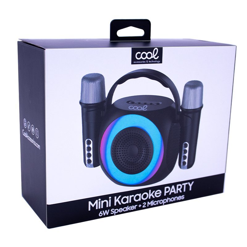 Cool Altavoz Bluetooth Universal Musica 6w Mini Karaoke Party + 2 Microfonos Negro