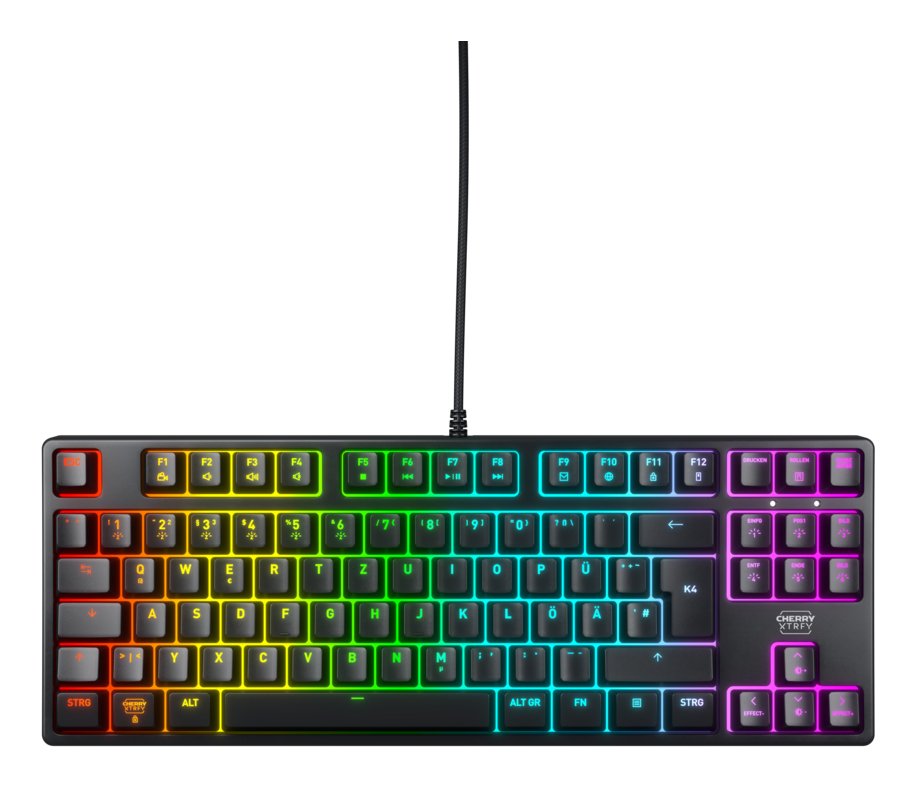 Cherry Xtrfy K4v2, Teclado Gaming Negro, Distribución De, Cherry Mx2a Red Cx-K4v2-Rgb-Tkl-R-Ger