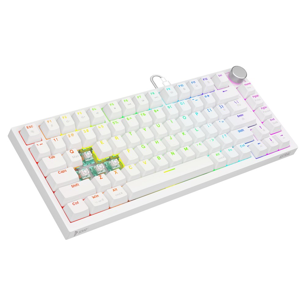 Savio Astral White Jade Teclado Juego Usb Qwerty Internacional De Ee.Uu. Blanco