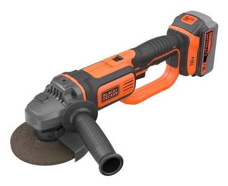 Amoladora Angular Inalámbrica Black+Decker Bcg720m1, 18 Voltios Negro/Naranja, Batería Li-Ion 4ah Bcg720m1-Qw