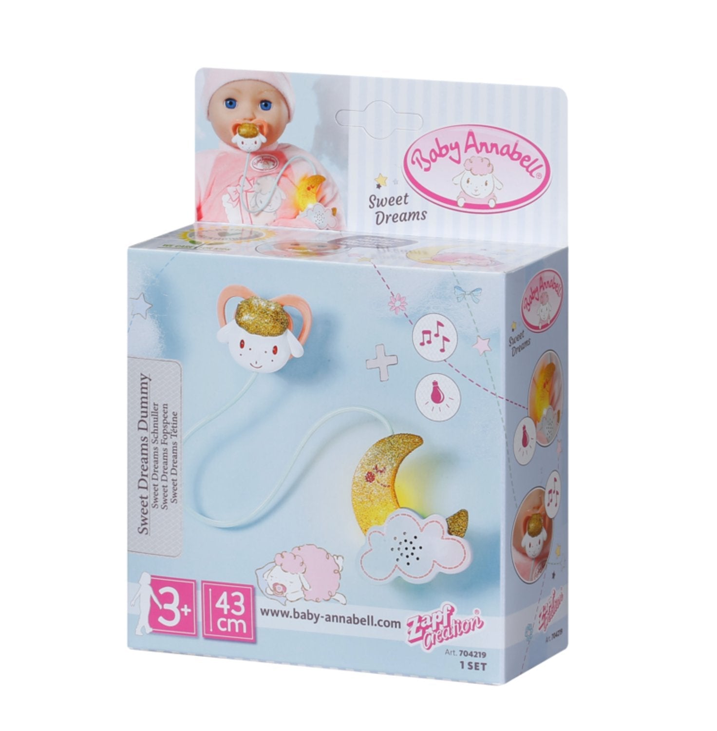 Zapf Creation Baby Annabell® Chupete Sweet Dreams 43cm, Accesorios Para Muñecas 704219