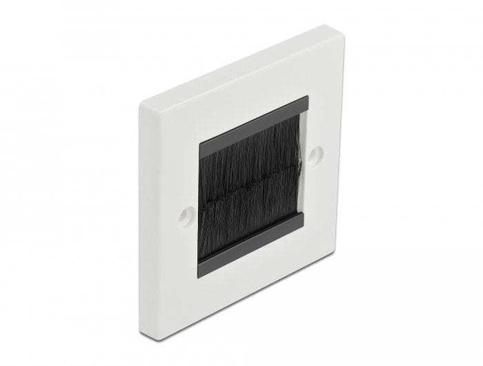 Delock Cablemanagement Abdeckblende 86 X 86 Mm Mit Schwarzen Bürstenstreifen