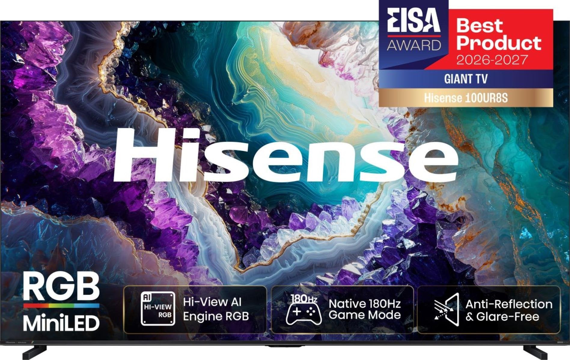 Hisense 100ur8ds Rgb Miniled 253 Cm 100 Pulgadas), Negro Gris Oscuro, Ultrahd/4k, Hi-View Ai Engine Rgb, 180hz Panel) 100ur8ds