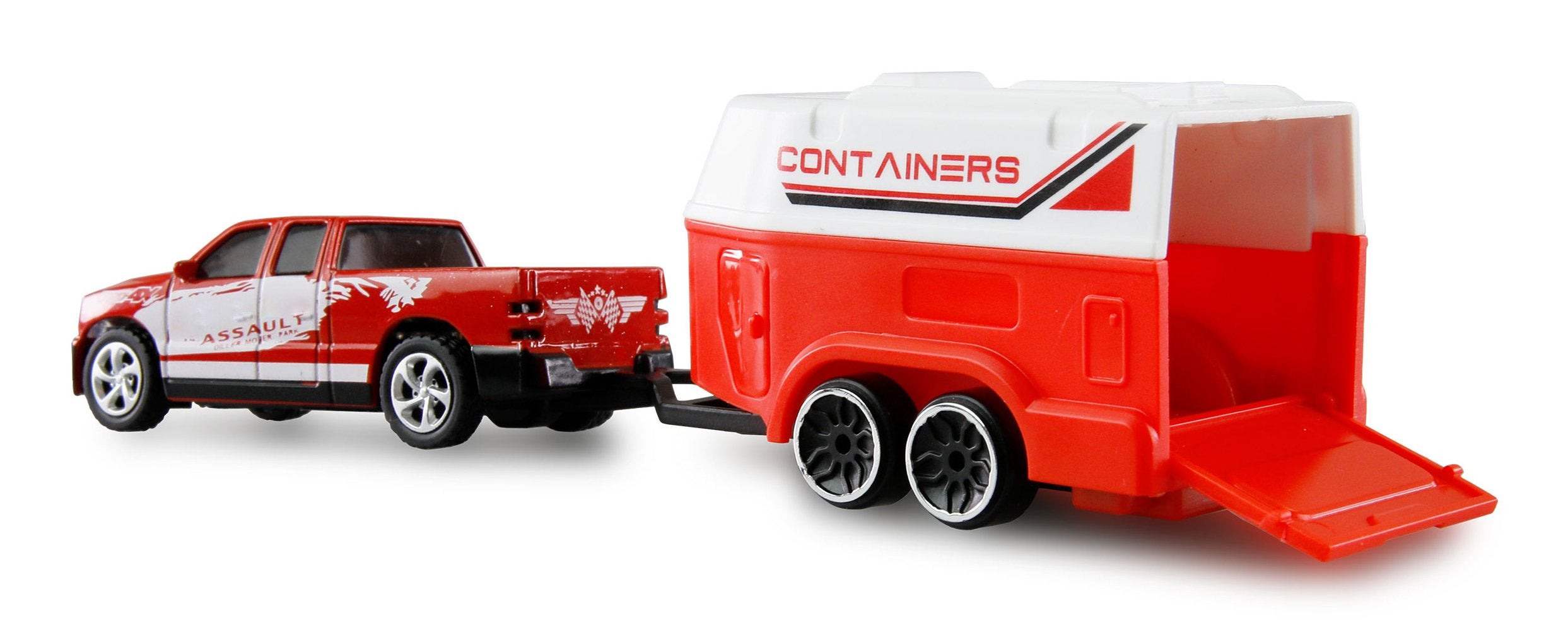 Amewi Rc Pickup Die Cam Con Pferdeanhänger 1:64 Rtr Rot