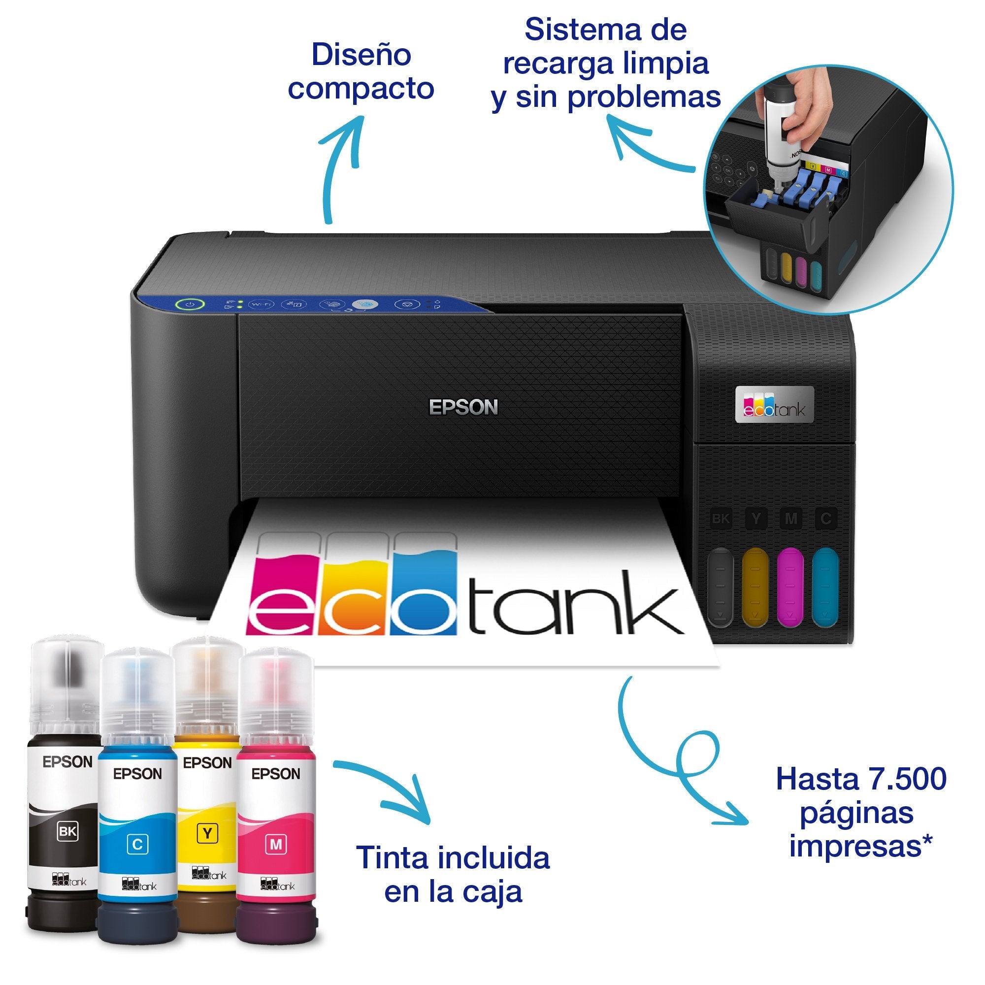 EAN 8715946684116 - Epson EcoTank ET-2811 Inyección de tinta 5760 x 1440 DPI 33 ppm Wifi imagen 22