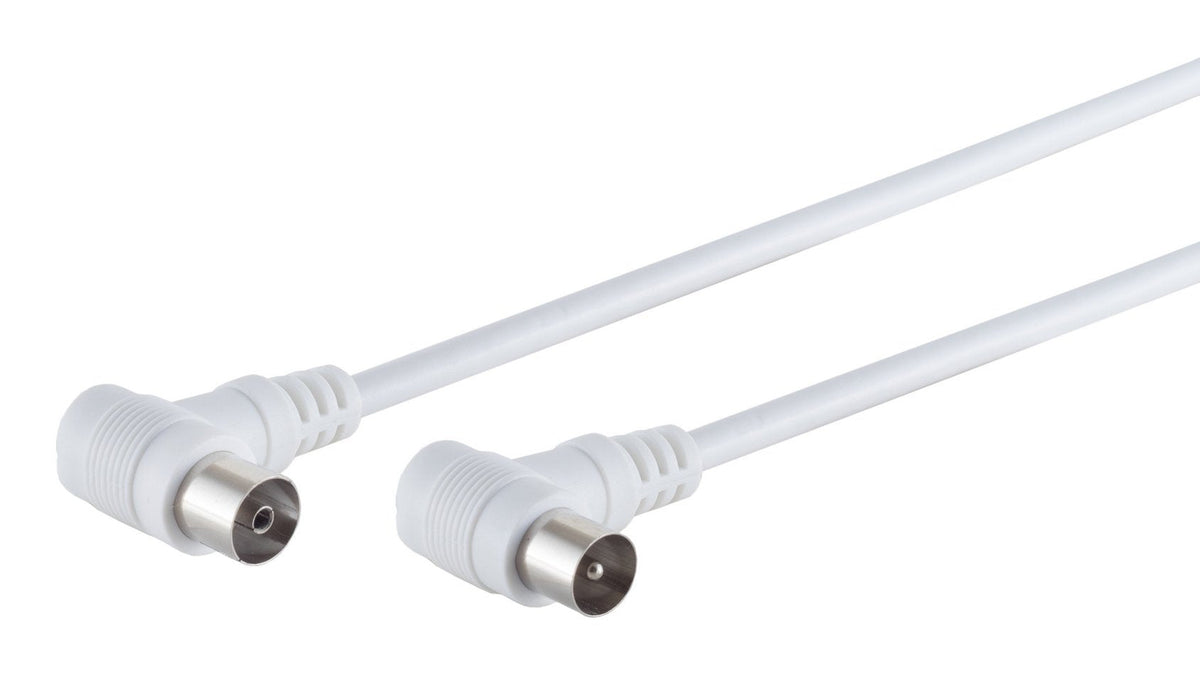 S-Impuls Koaxkabel 2x Winkel, >80 Db, Blanco, 10m