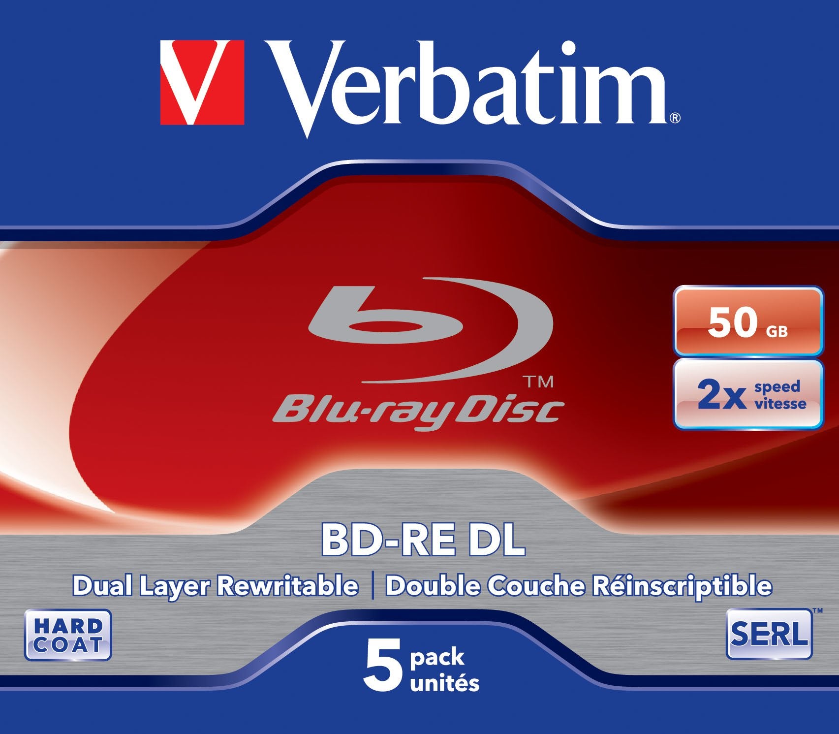 EAN 0023942437604 - Verbatim BD-RE DL 50GB 2 x 5 Pack Jewel Case 5 pieza(s) imagen 1