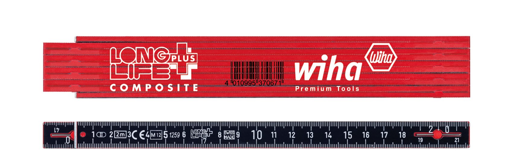 Metro Plegable Wiha Longlife Plus Composite, 2 Metros, Vara De Medir