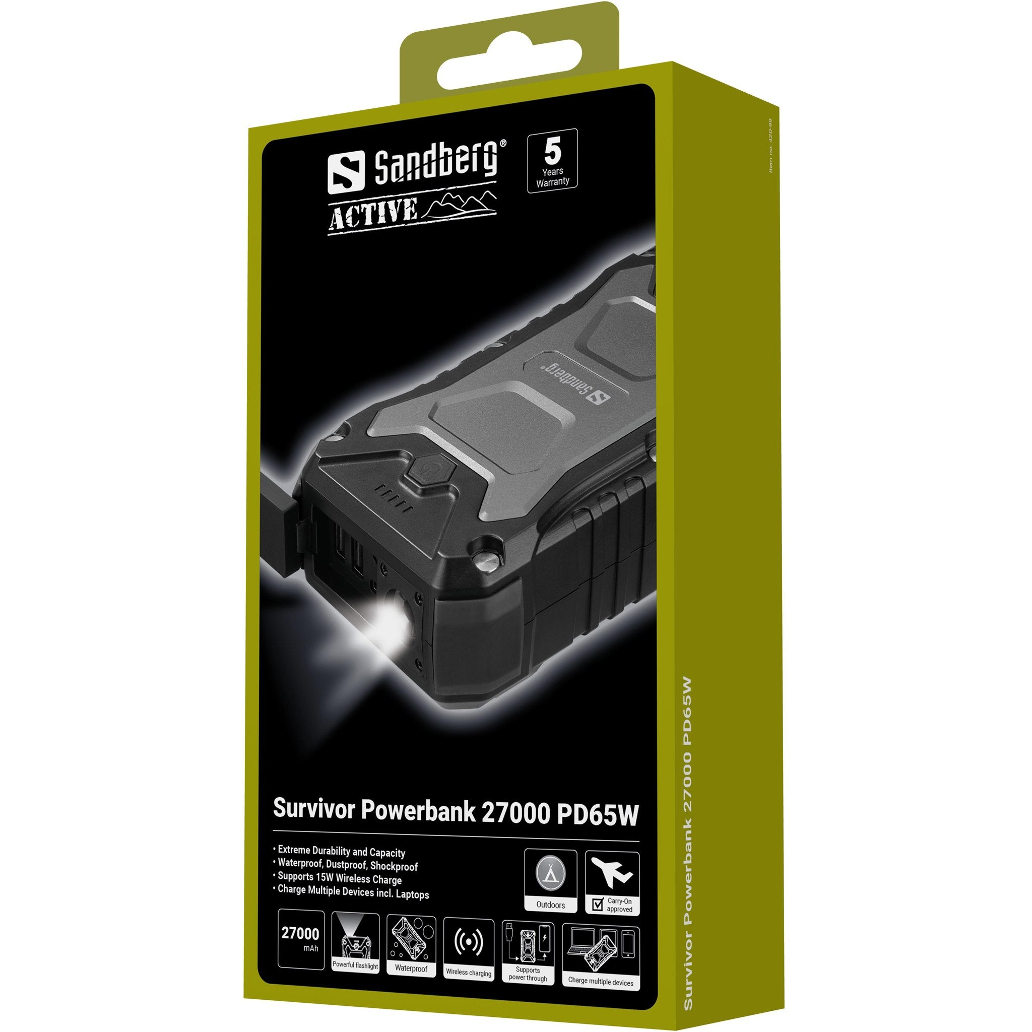 EAN 5705730420993 - Sandberg 420-99 batería externa 27000 mAh Cargador inalámbrico Negro imagen 5