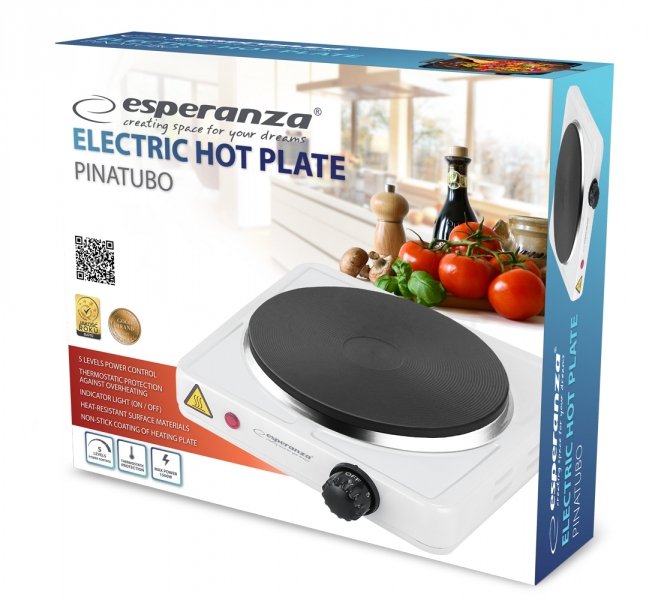 EAN 5901299917435 - Esperanza EKH002W hobs Blanco Encimera Hornillo eléctrico / Placa eléctrica 1 zona(s) imagen 2