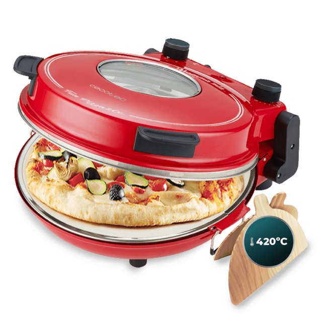 EAN 8435484038263 - Cecotec Fun Pizza&Co Mamma Mia Vista fabricante de pizza y hornos 1 Pizza(s) 1200 W Rojo imagen 4