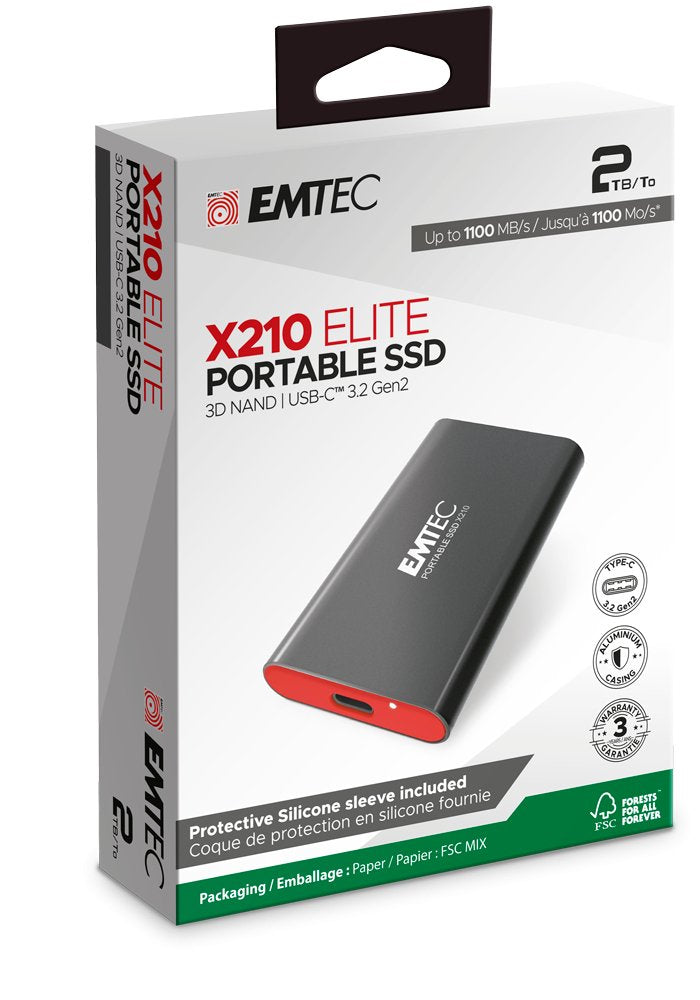 EAN 3126170173812 - Emtec X210 ELITE 2 TB USB Tipo C 3.2 Gen 2 (3.1 Gen 2) Negro, Rojo imagen 5