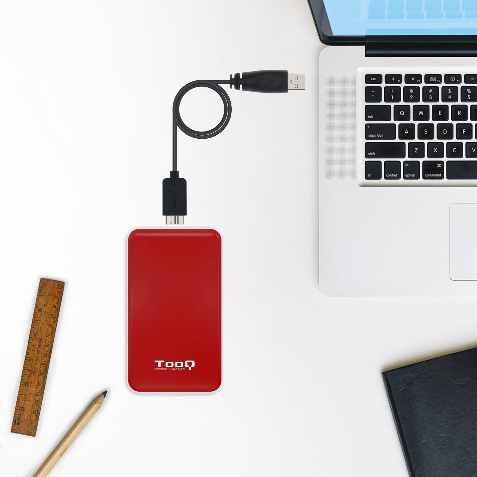 EAN 8433281008328 - TooQ TQE-2528R caja para disco duro externo Caja externa para unidad de estado sólido (SSD) Rojo 2.5" imagen 4