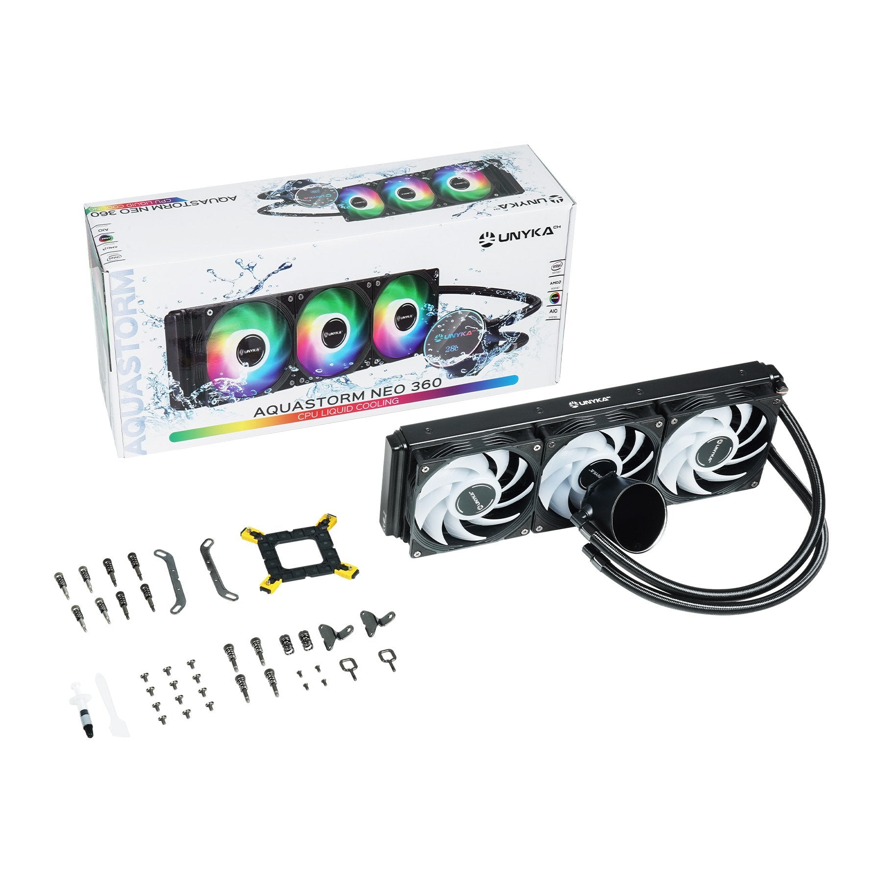 EAN 8436617921599 - UNYKAch AQUASTORM NEO 360 Procesador Kit de refrigeración líquida 12 cm Negro imagen 11