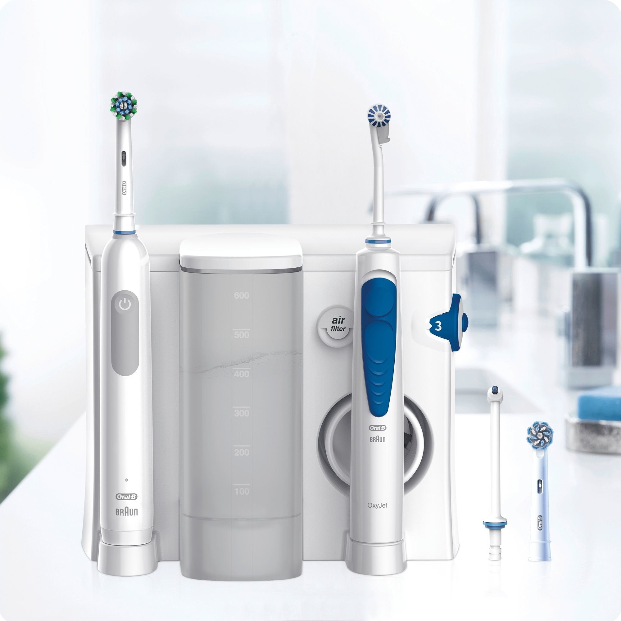 EAN 8006540840825 - Oral-B Idropulsore Health Center Adulto Cepillo dental oscilante Azul, Blanco imagen 2