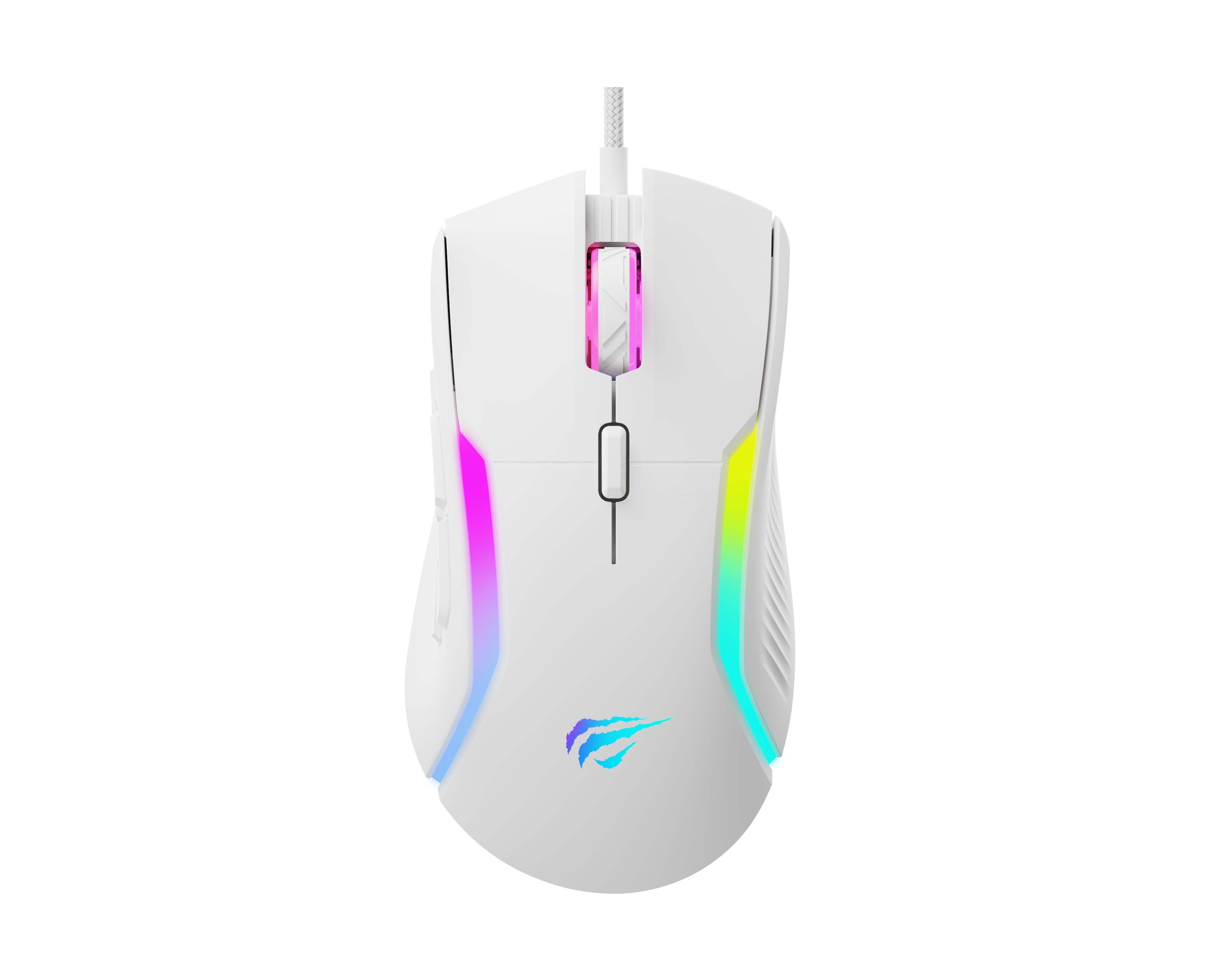 Ratón Gaming Havit Ms1033 Rgb 8000 Dpi 9 Botones Blanco