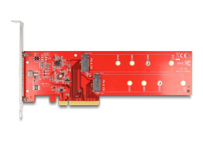 Delock 90616 Tarjeta Pci Express X8 A 2 X Nvme Interno M.2 Clave M 110 Mm - Bifurcación - Factor De Forma De Perfil Bajo