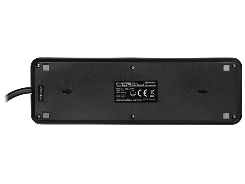 Protector Contra Sobretensiones Tracer Powerguard + 1,8 M Negro (5 Salidas)