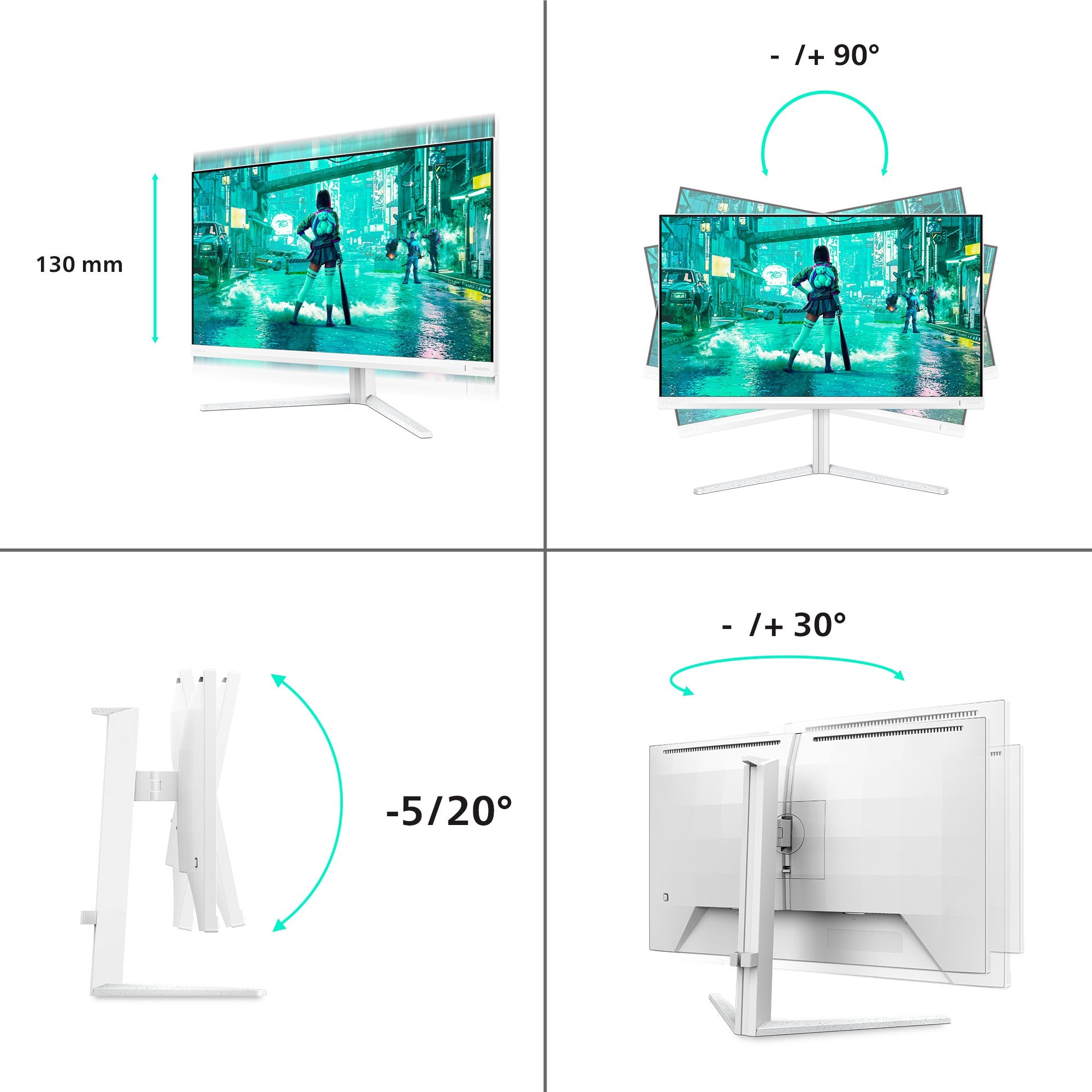 EAN 8721038001693 - Philips Evnia 27M2N3201A/00 pantalla para PC 68,6 cm (27") 1920 x 1080 Pixeles Full HD LCD Blanco imagen 3