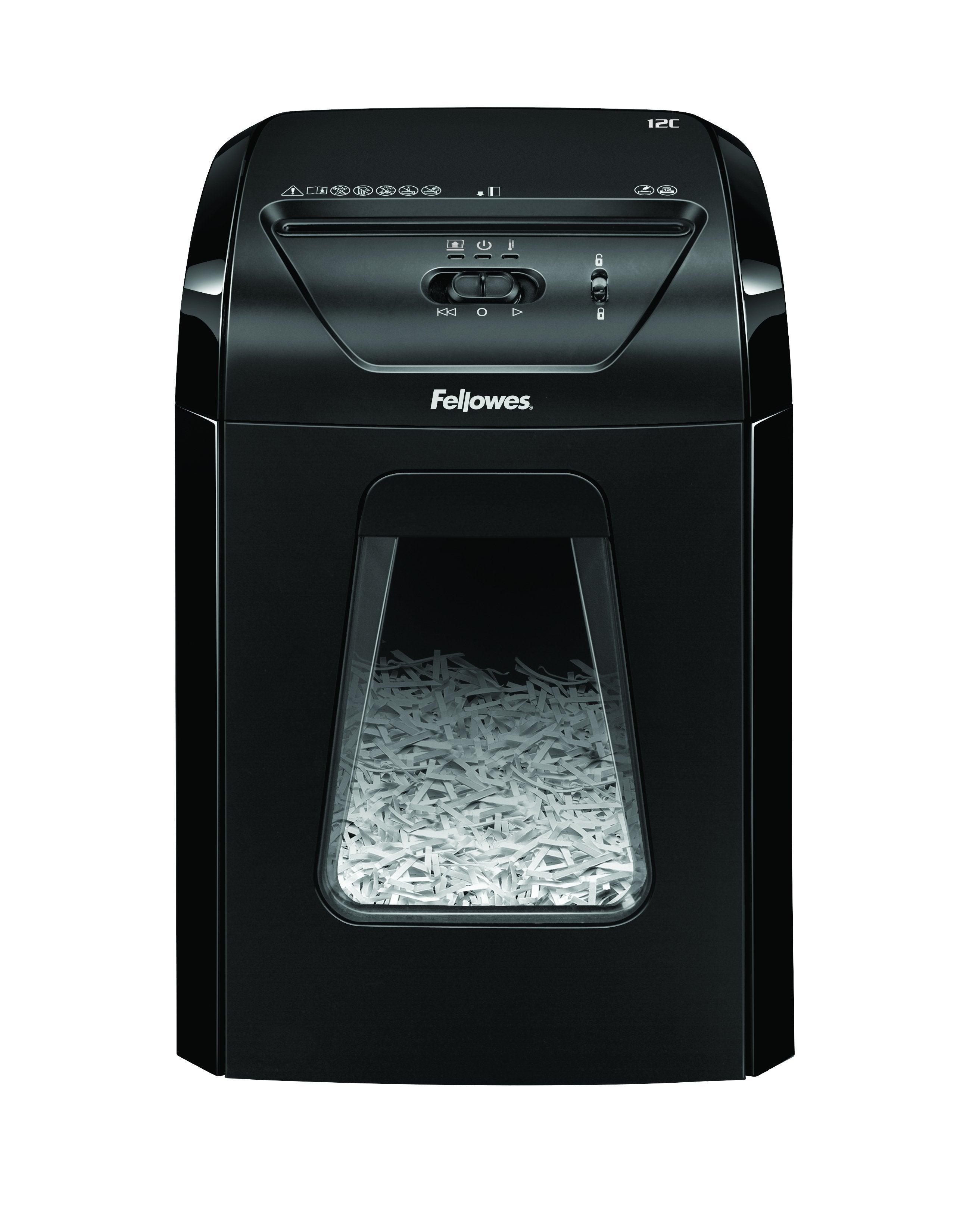 EAN 0043859732326 - Fellowes Powershred 12C triturador de papel Corte cruzado 22,5 cm Negro imagen 1