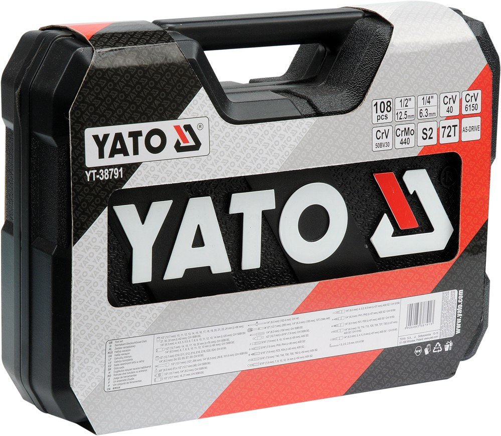 Yato Juego De Llaves 108 Piezas Yt-38791 1/2" / 1/4"