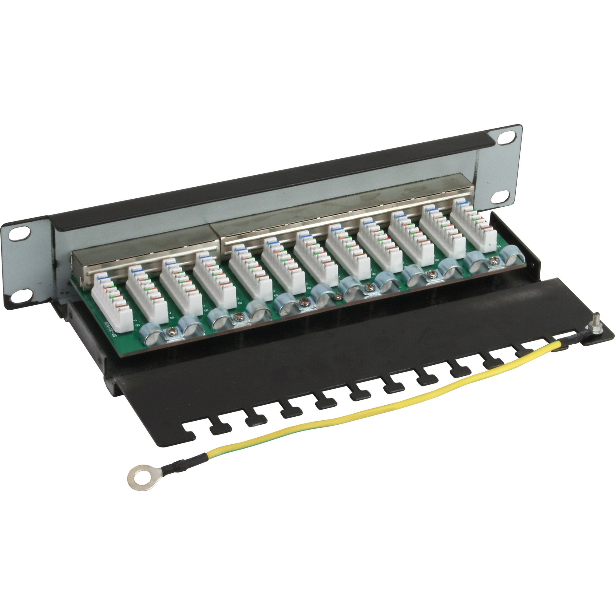Patch Panel Inline 10" Cat.6 12 Puertos 1u Negro Ral9005