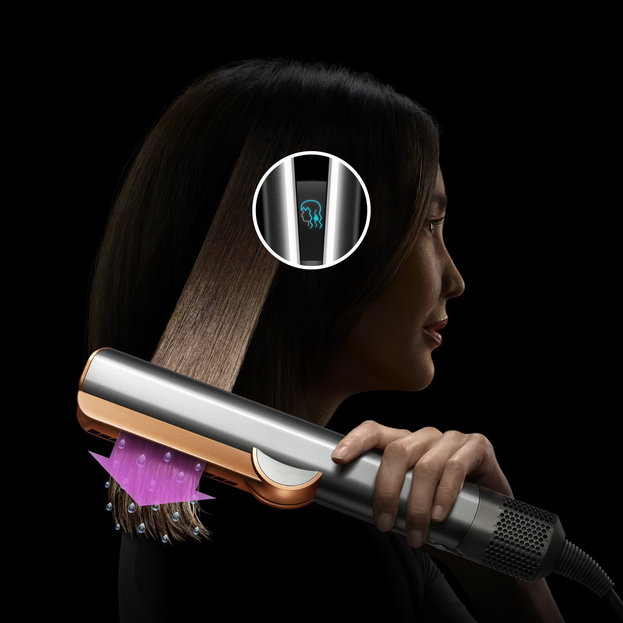 EAN 5025155113080 - Dyson Airstrait Plancha de pelo Vapor Rosa, Oro rosa 1600 W 1,98 m imagen 7