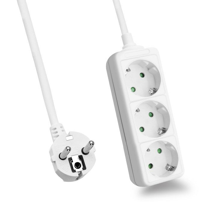 Helos Regleta Classic, 3 Tomas, Blanco, 1,5m, Sin Interruptor