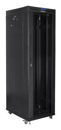 Lanberg Armario Independiente De 19 Pulgadas Gabinete 42u 800x800 Puerta De Vidrio Lcd Paquete Plano Negro