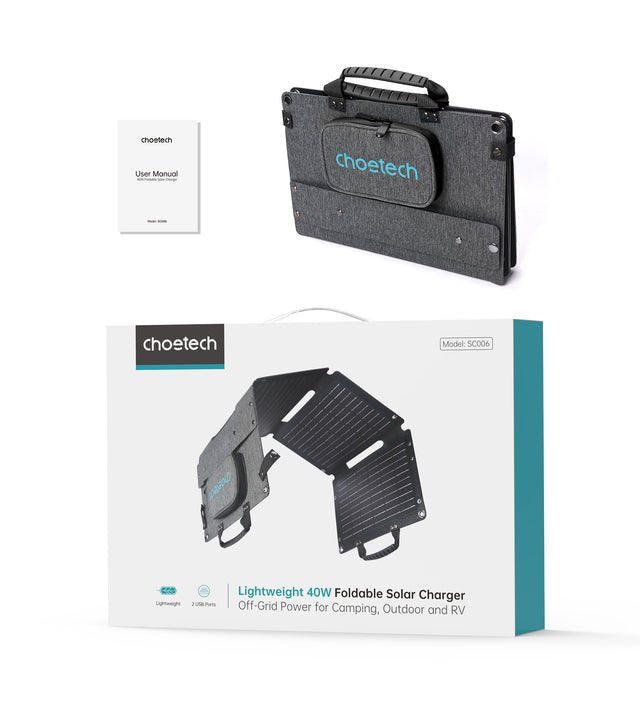 Choetech Sc006 Faltbares Solarladegerät 36w, Negro
