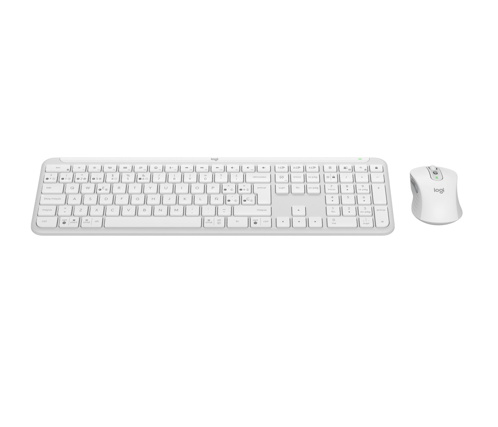 EAN 5099206120327 - Logitech 920-012596 teclado Ratón incluido Oficina RF Wireless + Bluetooth QWERTY Español Blanco imagen 2