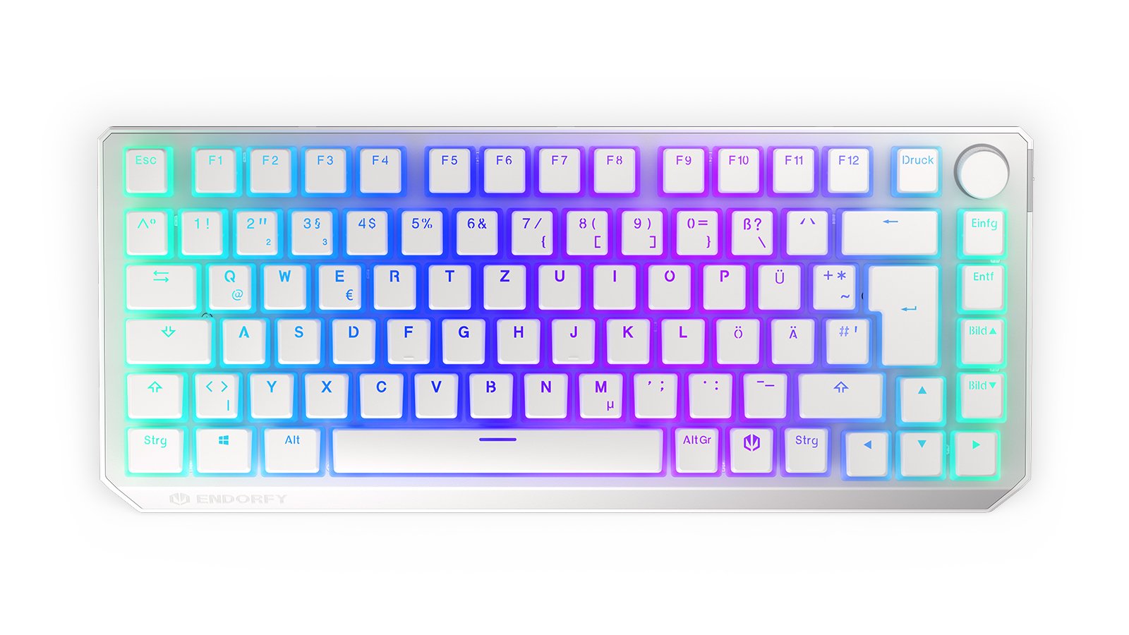 Teclado Alemán Endorfy Thock 75% Rf Inalámbrica + Usb Qwertz Blanco