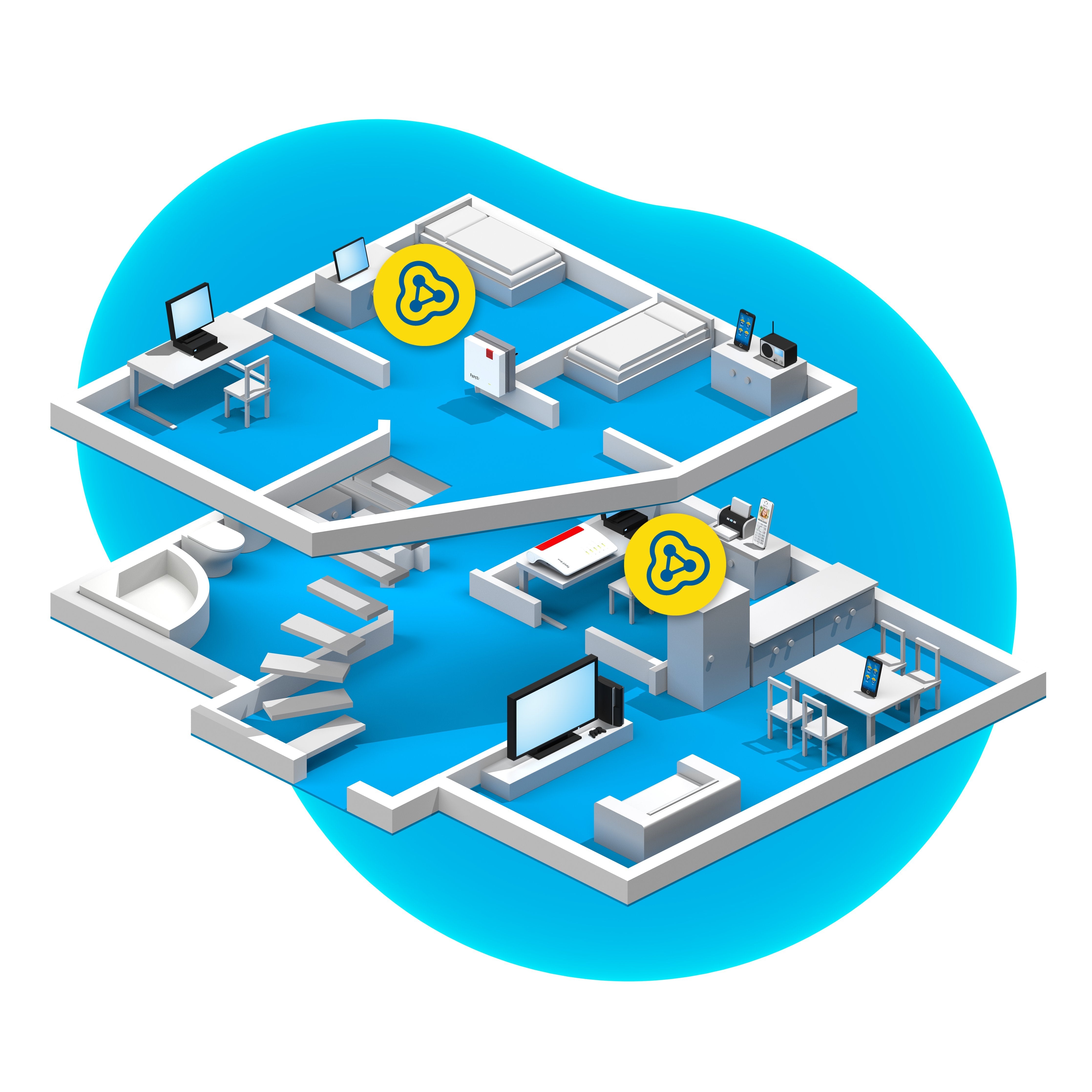 EAN 4023125030499 - Mesh Set 7530 AX + 1200 AX Doble banda (2,4 GHz / 5 GHz) Wi-Fi 6 (802.11ax) Rojo, Blanco 4 3G Interno imagen 4