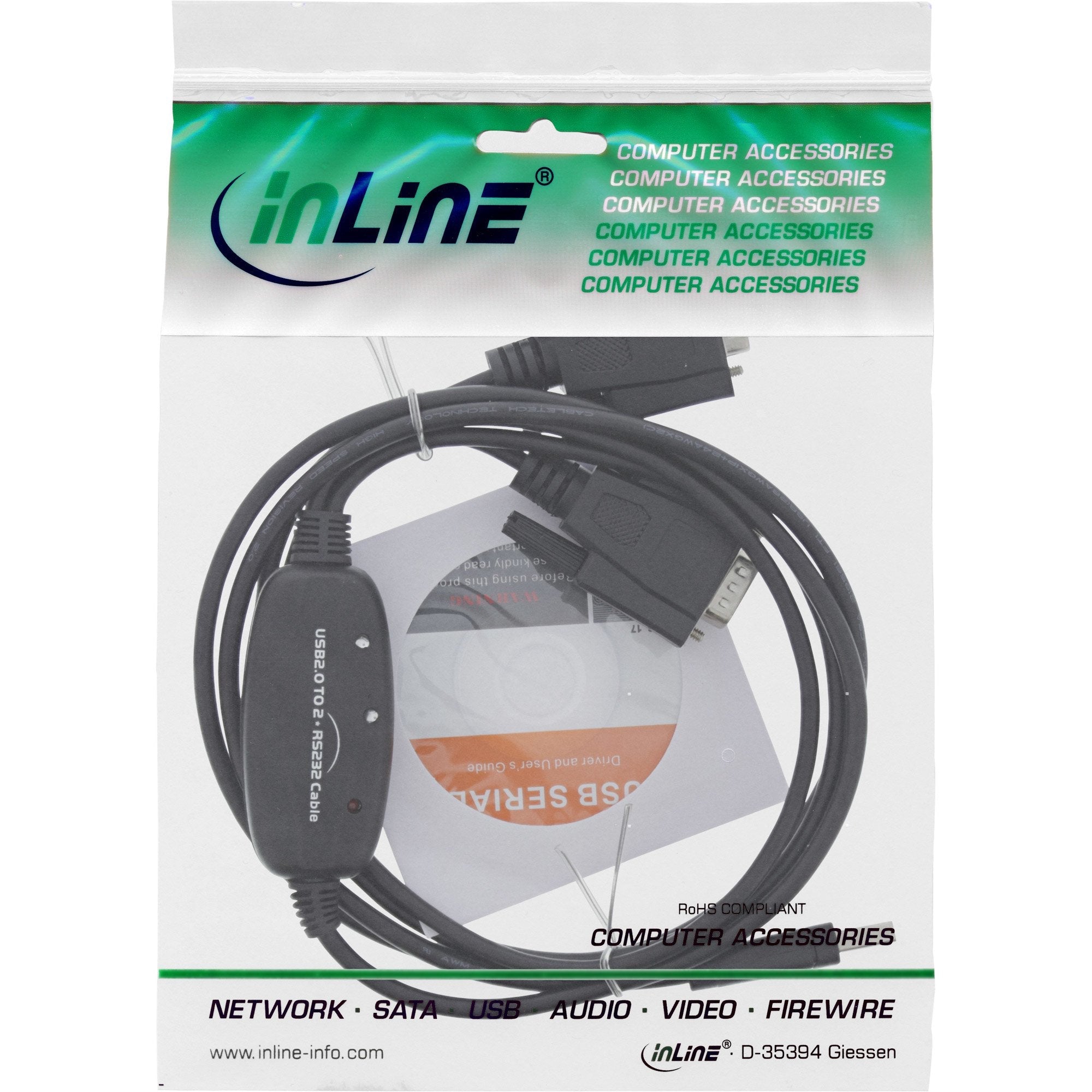 Inline Usb 2.0 A 2x Adaptador Serie Usb Tipo A A 2x 9 Pines Sub-D Macho 1,5 M
