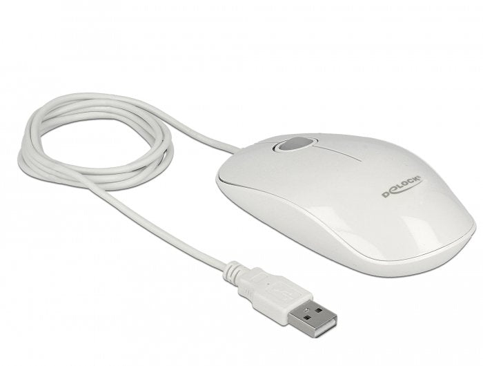 Delock 12537 Ratón Óptico De 3 Botones Led Usb Tipo-A Blanco