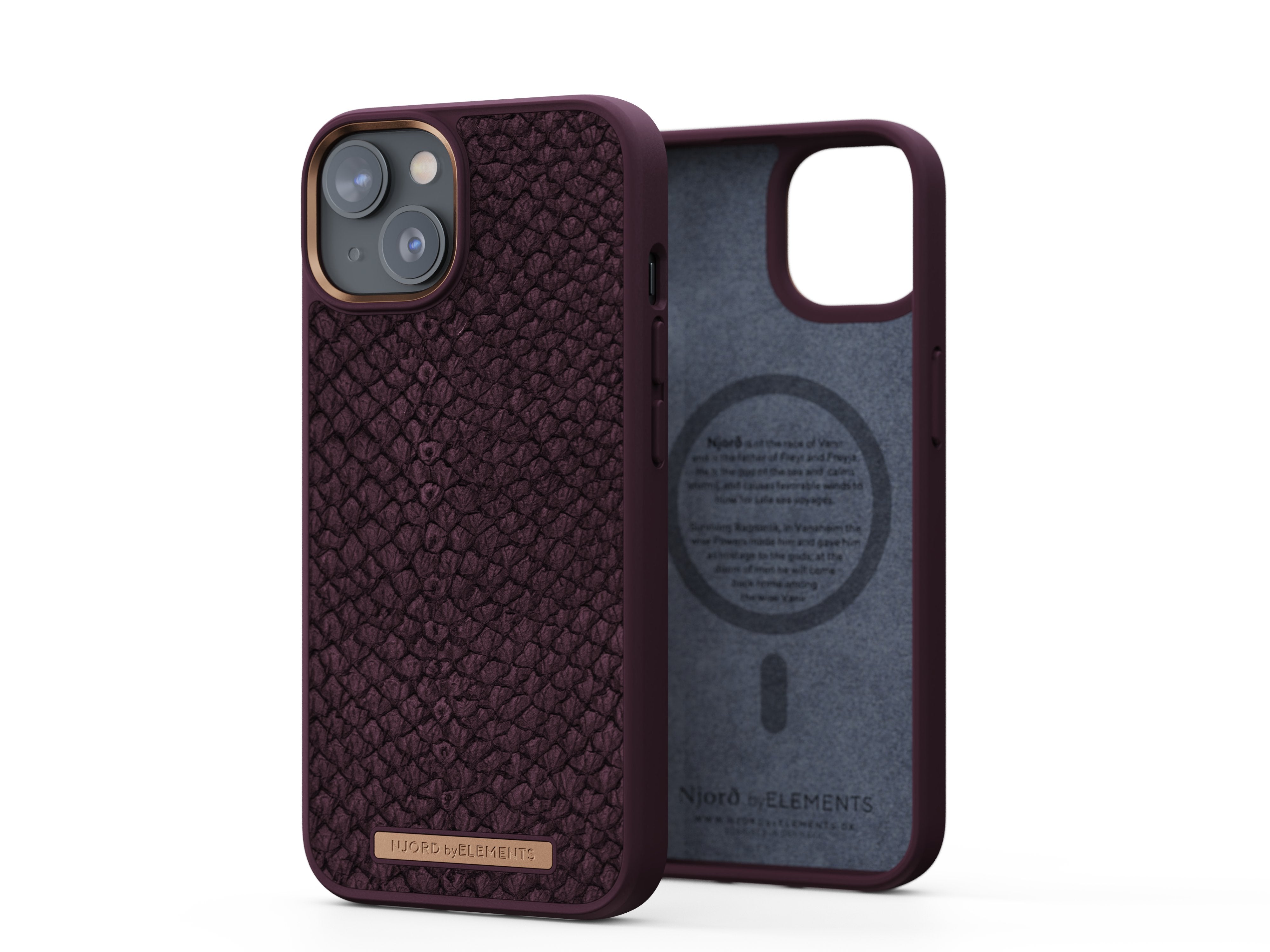 Njord Byelements Salmon Leather Magsafe Case - Iphone 14 - Rust