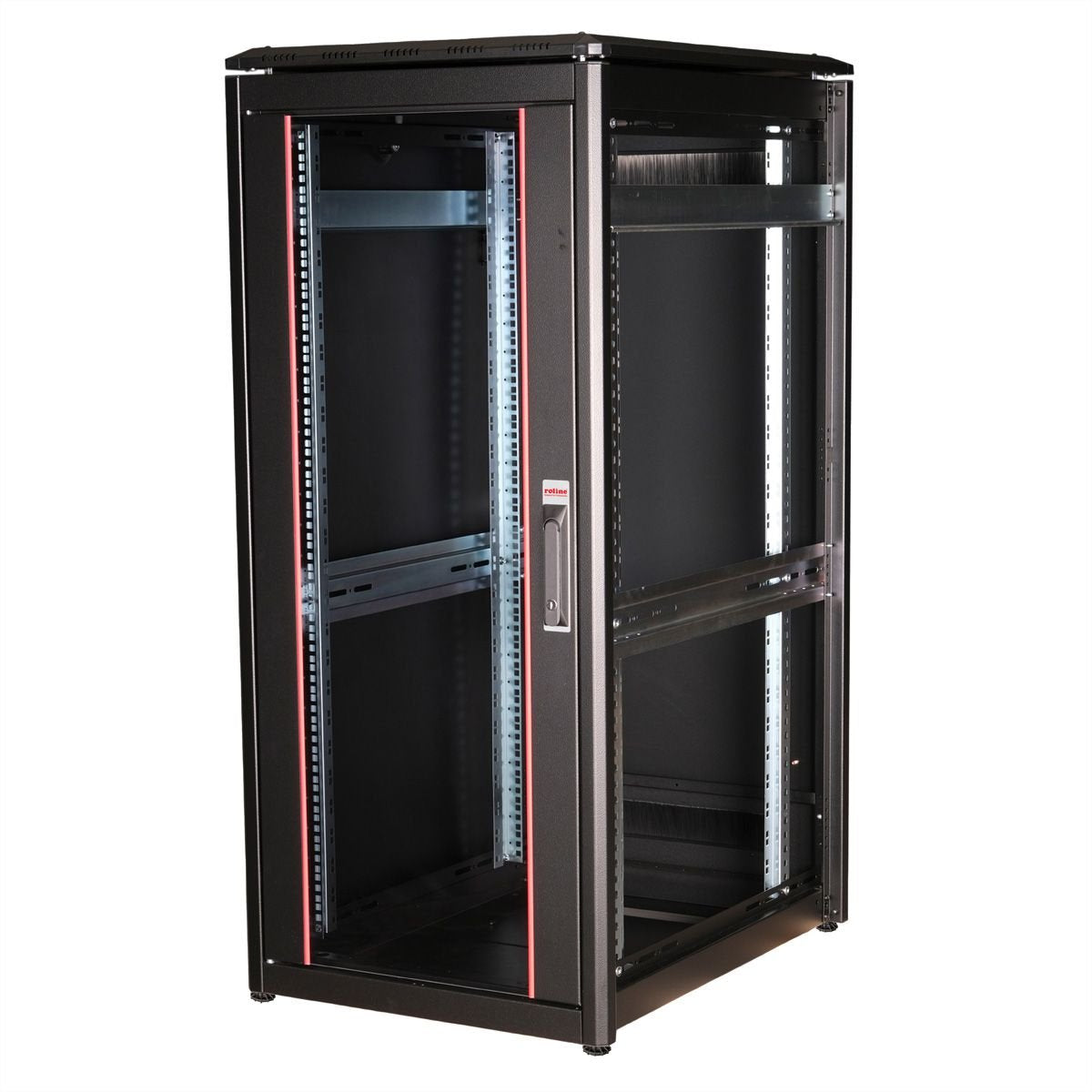 Roline 19-Zoll Netzwerkschrank Pro 26 He, 600x800 Bxt Glastr Schwarz