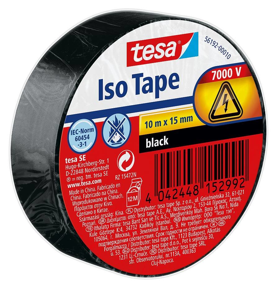 Cinta Aislante Tesa, 10m X 15mm, Negra