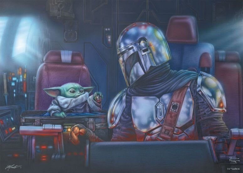 Juegos Schmidt Thomas Kinkade Studios: Star Wars The Mandalorian - Dos Para La Carretera, Puzzle 1000 Parts 57378