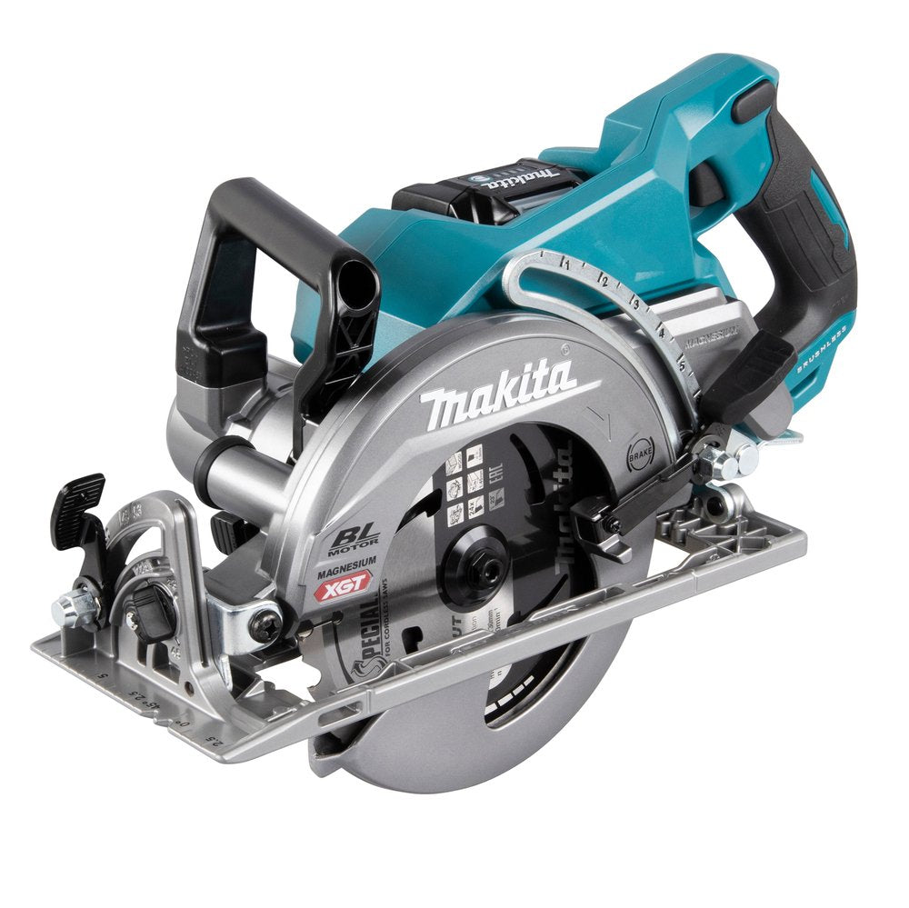 Sierra Circular Inalámbrica Makita Rs001gz Xgt, 40 Voltios (Azul/Negro, Sin Batería Ni Cargador)