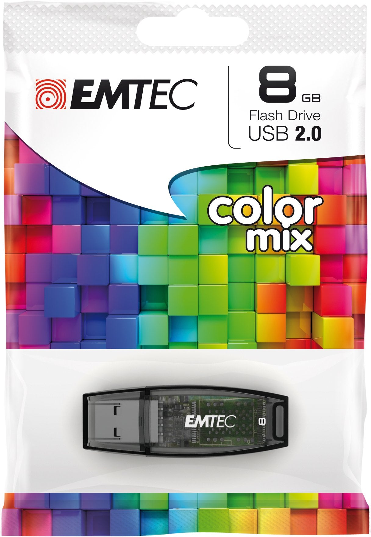Pendrive Emtec Usb-Stick 8 Gb C410 Usb 2.0 Color Mix Black