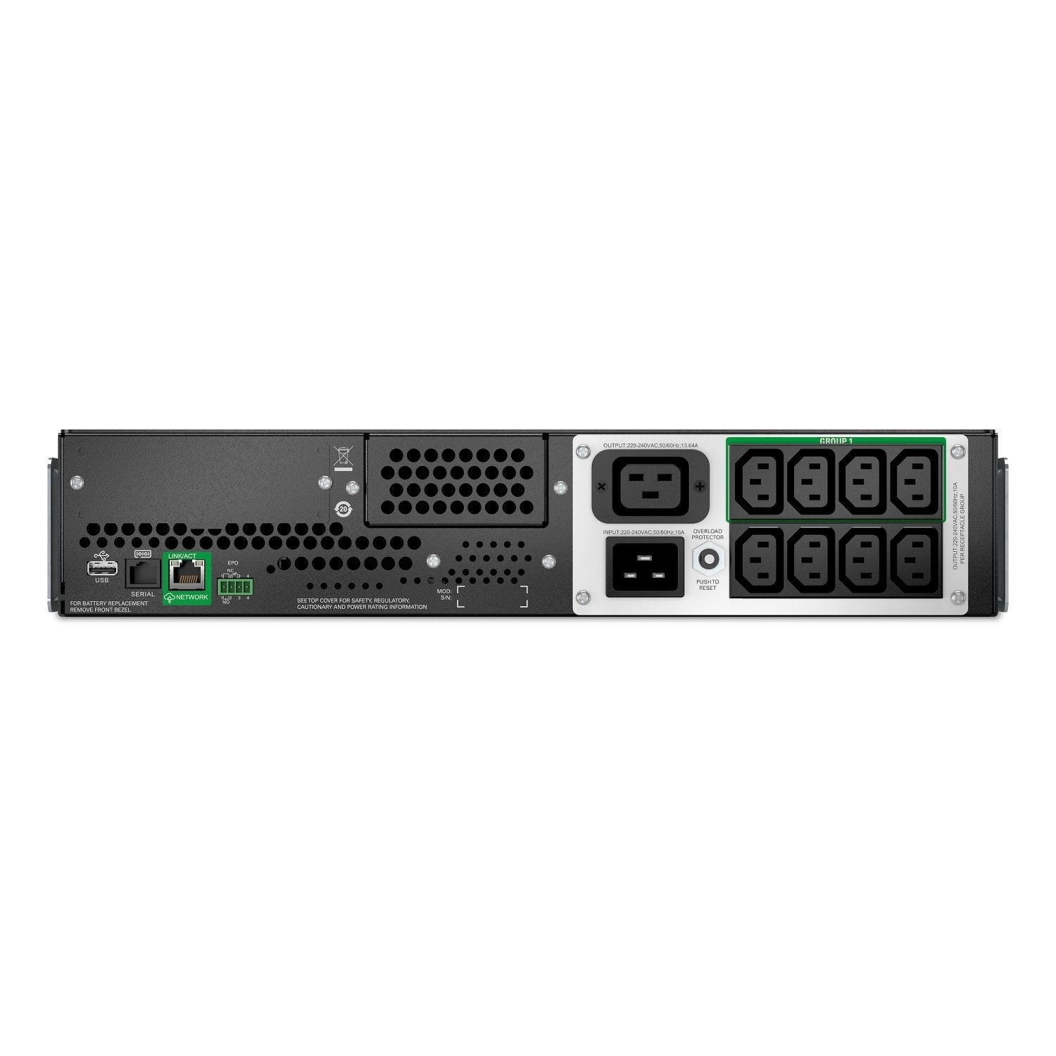 Apc Smart-Ups Lithium Ion Ups (Montaje En Bastidor) Línea Interactiva 8x Iec C13 1x Iec C19 Smartconnect+Smartslot Avr Lcd Ca 220/230/240 V 1980 Vatios 2200 Va Usb Serial Rj-45 Conectores De Salida: 9 2u Negro Plata