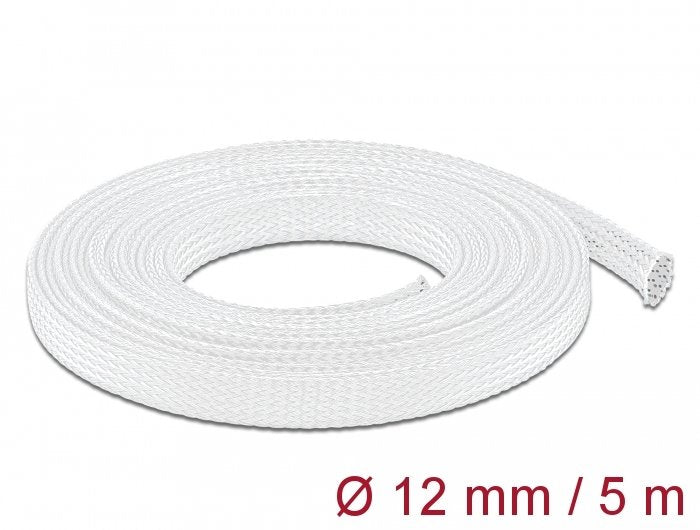 Delock Funda Trenzada 5 M X 12 Mm Blanco