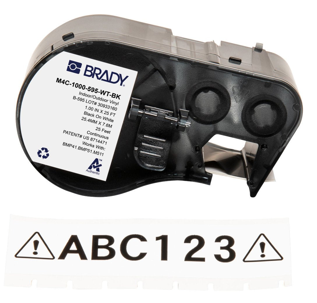 EAN 0888434592601 - Brady M4C-1000-595-WT-BK etiqueta de impresora Negro, Blanco Etiqueta para impresora autoadhesiva imagen 1