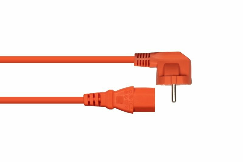 Cablemeimer Schutzkontakt-M. 90° Gew. An C13 Naranja 10m